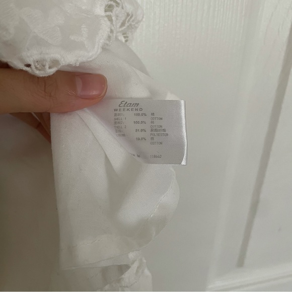 Heavily embroidered, off the shoulder 100% cotton white midi dress - Picture 4 of 7